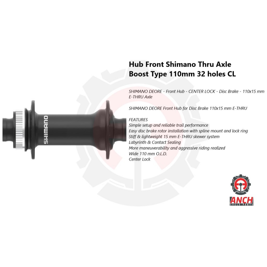 Shimano ZEE Hubs R150/φ12/32H F110/φ20mm Shimano ZEE Hubs R150/φ12/32H F110/φ20mm
