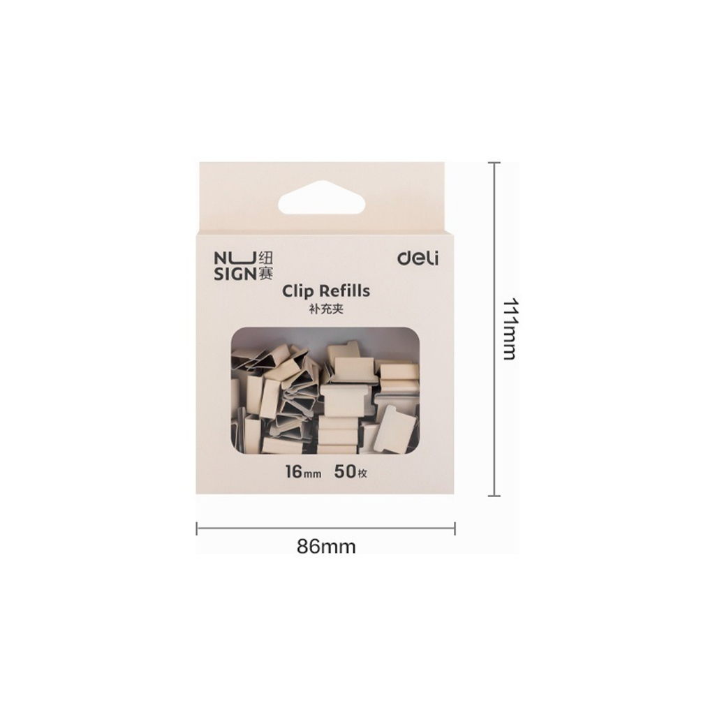 Deli NuSign 16mm Clip Refills 50pcs/box NS086 | Shopee Philippines