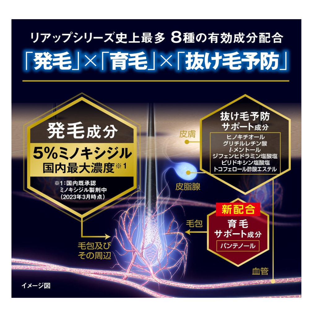 [Made in Japan] Taisho RiUP X5 Charge 62mL Male Hair Regrowth Promotion ...