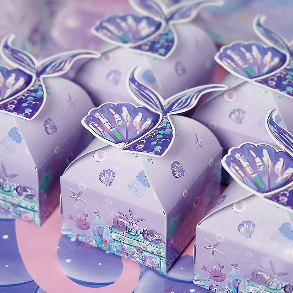 6pcs Mermaid Tail Candy Box mini Gift Box for Mermaid Theme Birthday ...