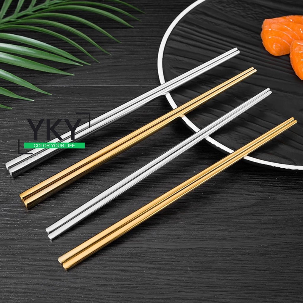 5-pairs-chopsticks-stainless-chopsticks-non-slip-sushi-chopstick-korean