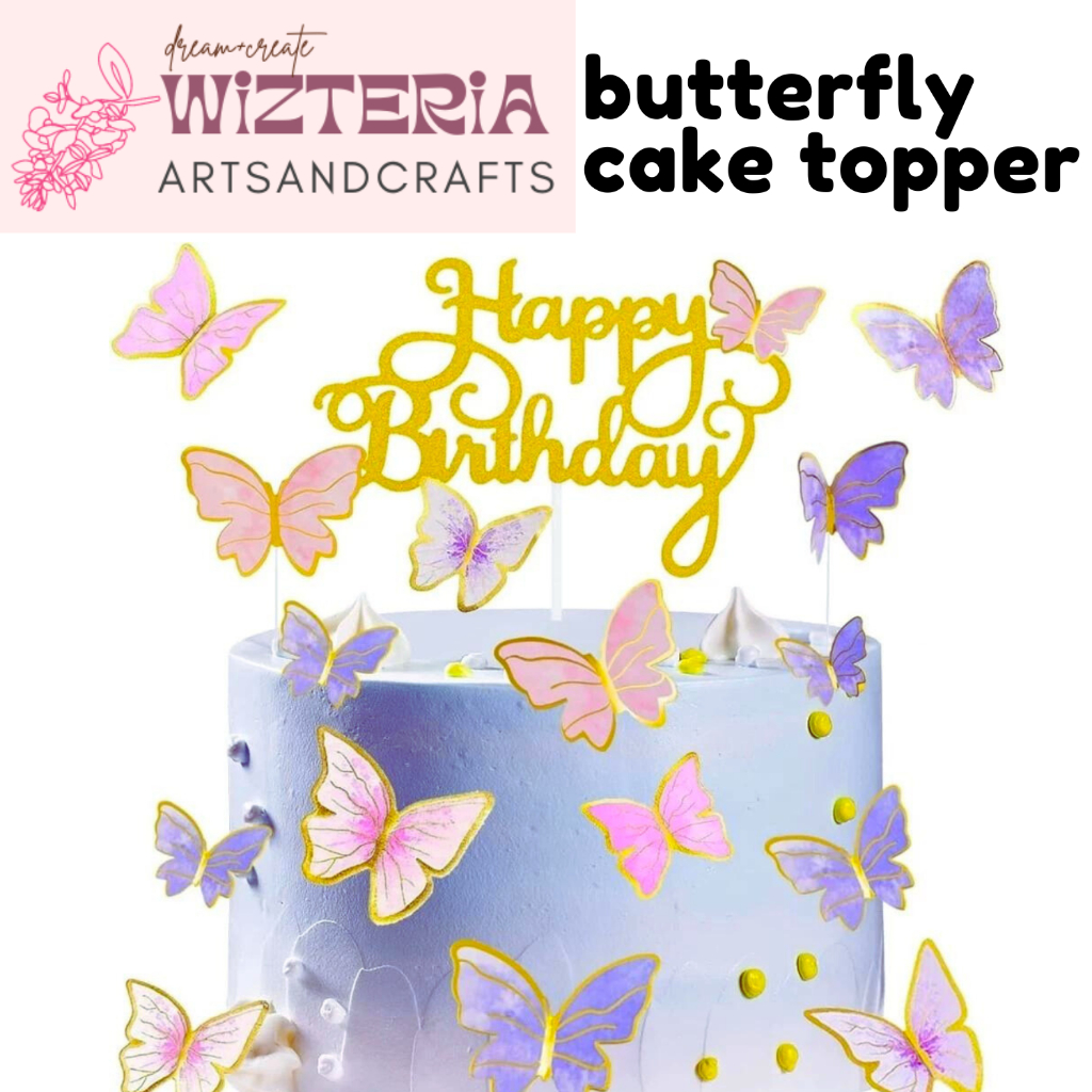 butterfly cake topper 10 pieces decoration FREE SHIPPING | Shopee ...