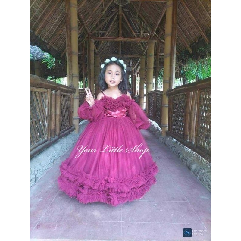 2 Layer Ruffles BallGown | Shopee Philippines