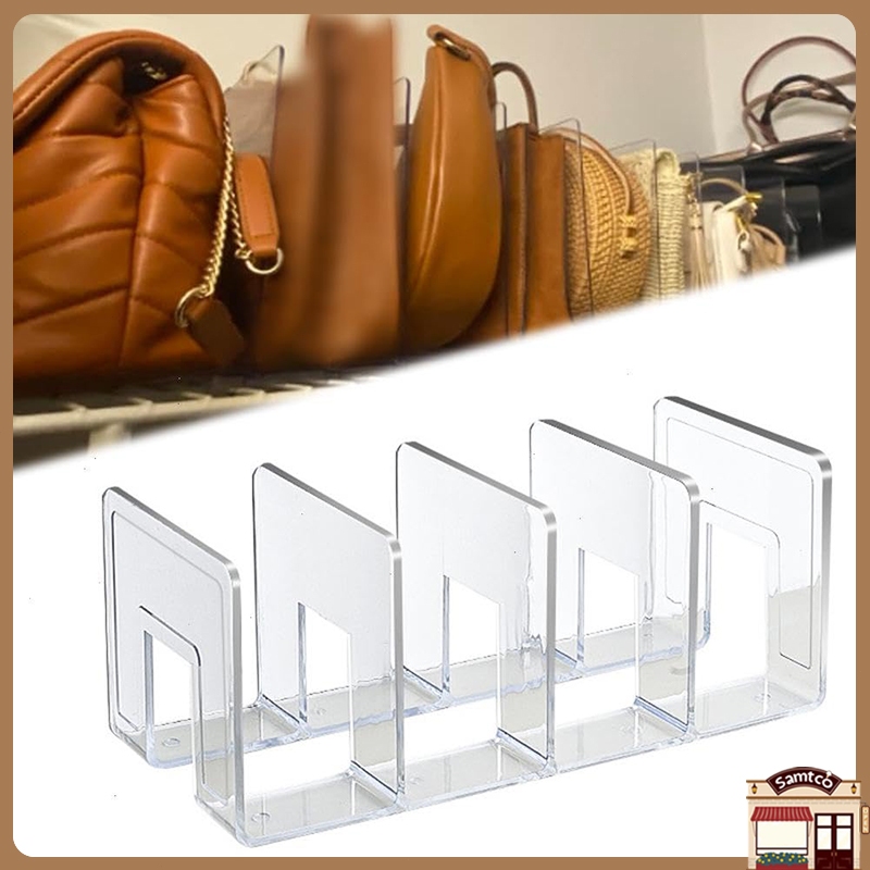 4 Section Clear Desktop File Folder Holder Organizer Large Slot Acrylic ...