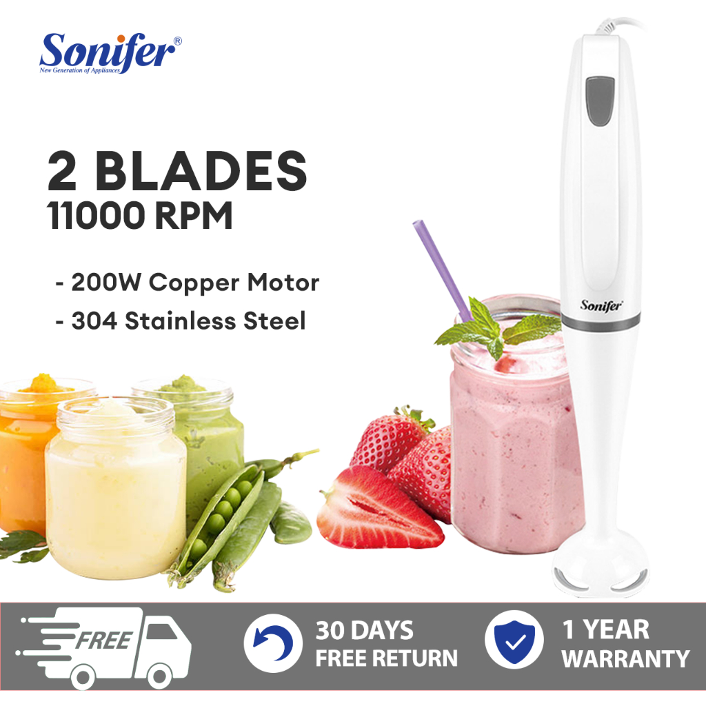 Sonifer Immersion type hand blender powerful 200W stainless steel rod