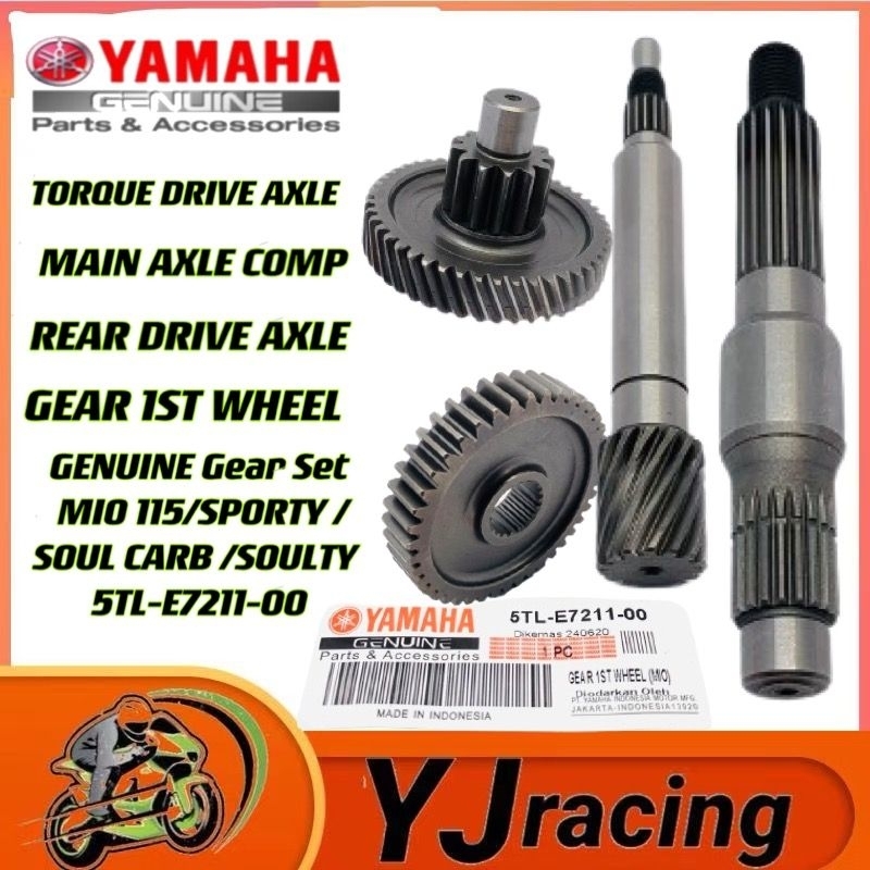GENUINE Gear YAMAHA Set FOR MIO 115/SPORTY /SOUL CARB DRIVE AXLE GEAR ...