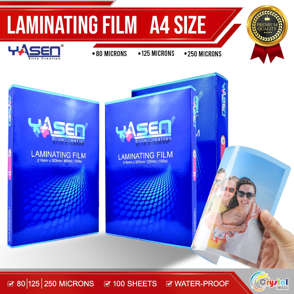 Yasen Laminating Film A4 Size 80/125 /250 microns Hot Lamination (100