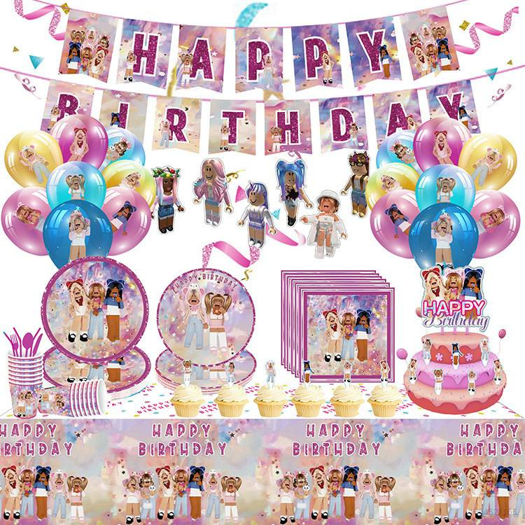 Robloxs Birthday Party Theme Decorations GIRL Banner Cake Topper Ph 11134207 7r98o