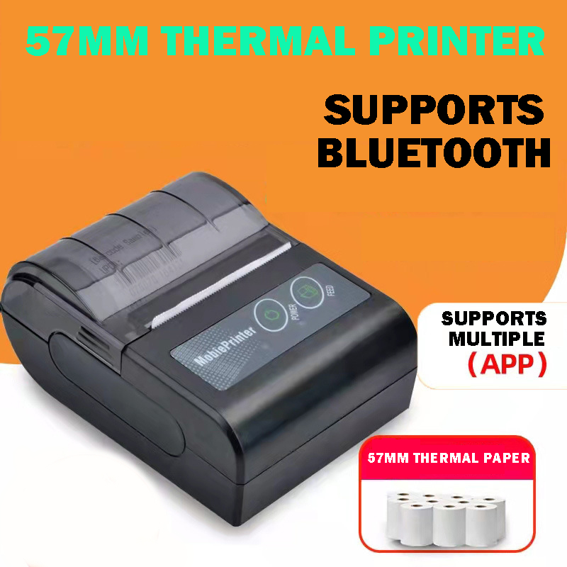 57mm Portable Thermal Printer Small Ticket Label Barcode Cashier ...