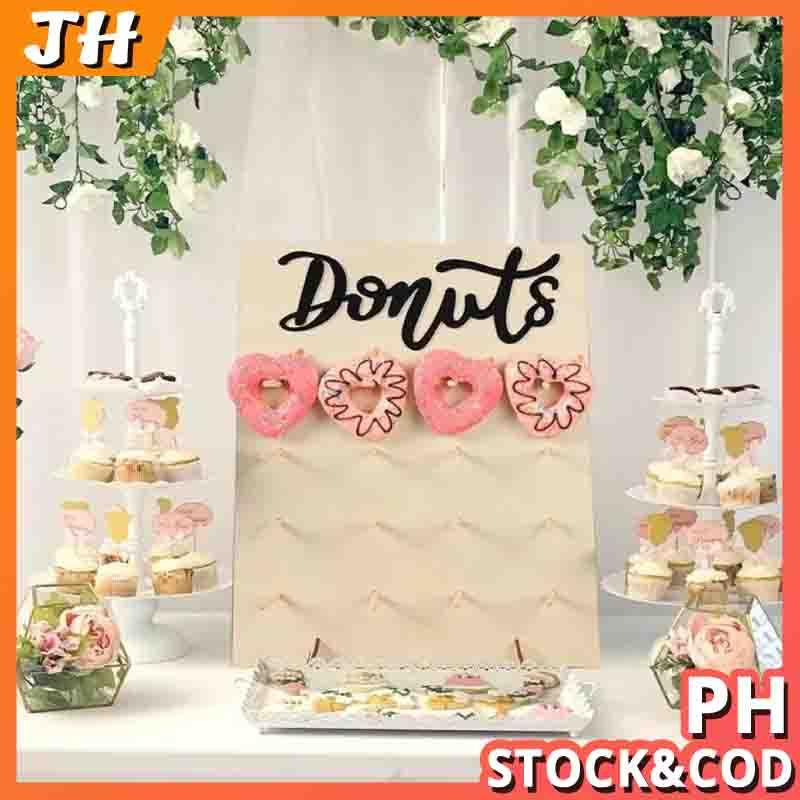 Wooden Donuts Wall Display Stand Holder Candy Sweets Doughnut Rack for ...