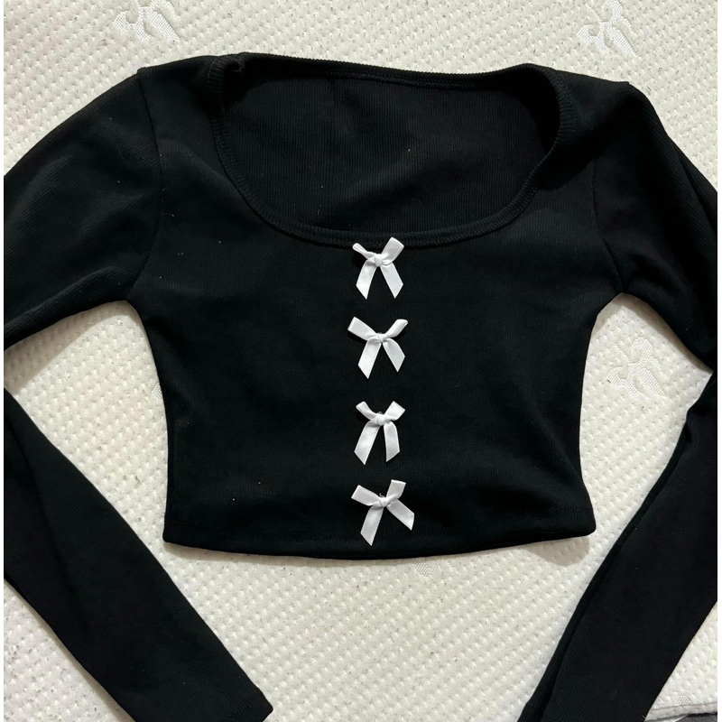 Stylelaland•BINI Longslevees Ribbon Top•Thick Knit Fabric | Shopee ...