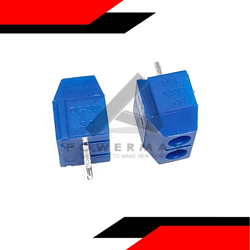 2pcs 2 pin terminal block blue 2pin terminal block KF301-2P KF301-5.0 ...