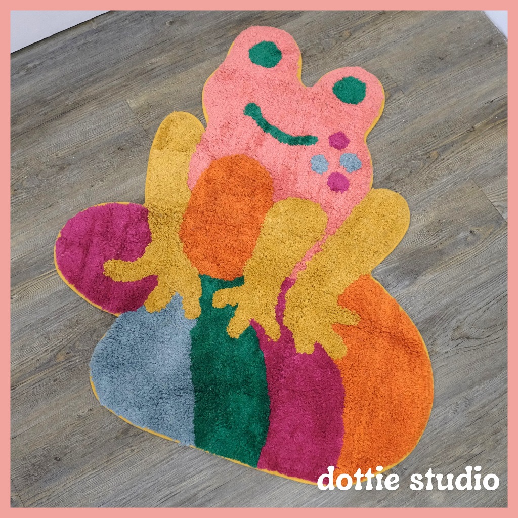 Dottie Studio Cute Colorful Frog Shaped Tufted Accent Rug 24x30 ...