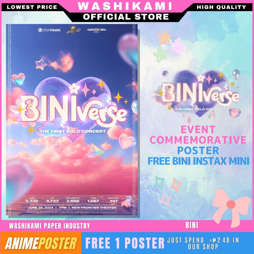 BINIverse : A4 BINI Commemorative Concert Posters / Sticker Poster ...