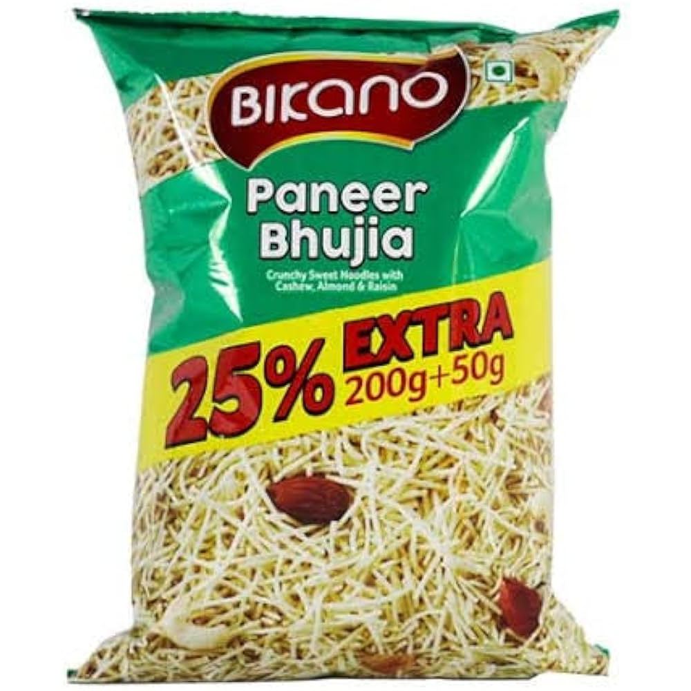 ON SALE:Bikano Paneer Bhujia Snacks 200g + 50g (250g) Made in India EXP ...