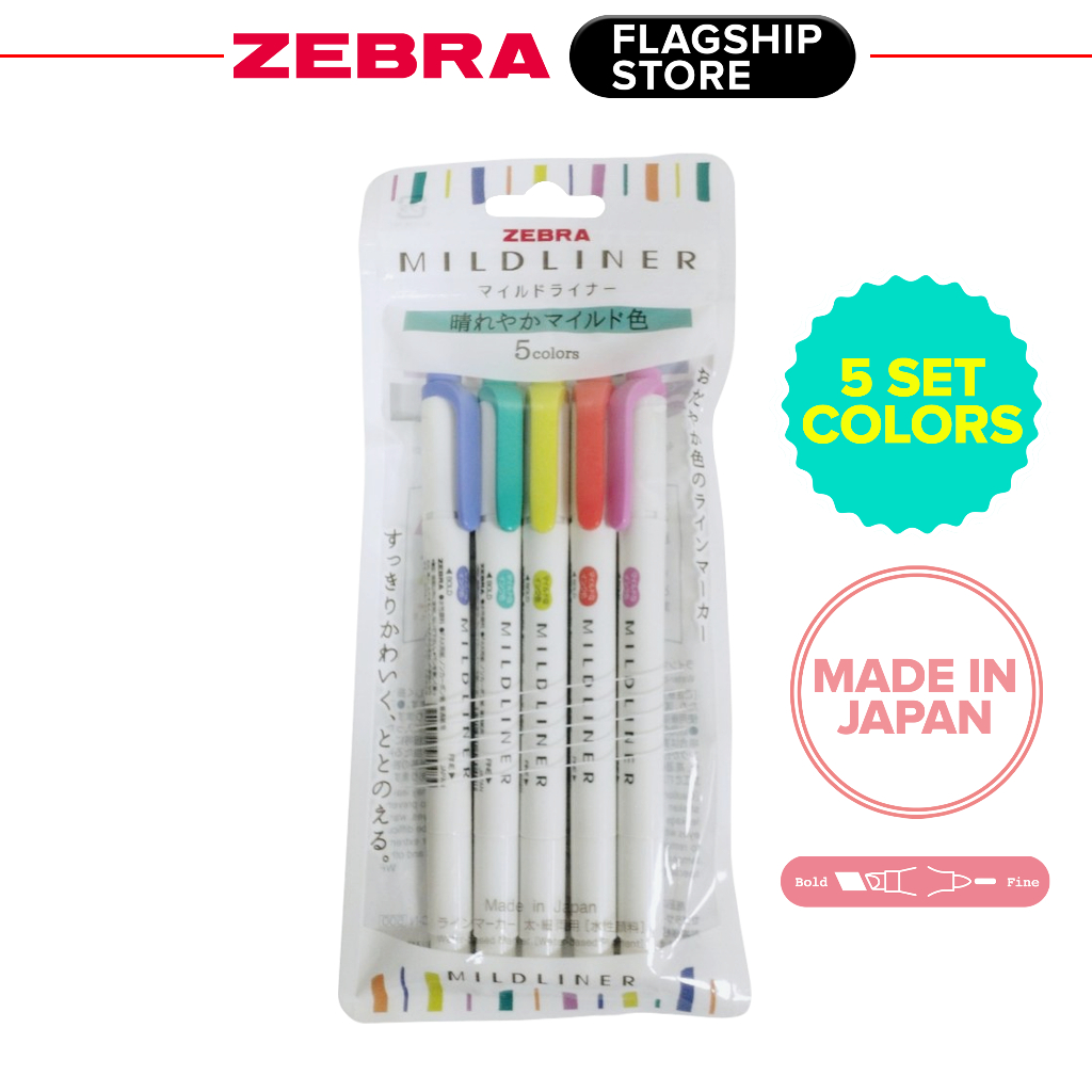 Zebra Pen Highlighter Mildliner Dual Tip Set | Shopee Philippines