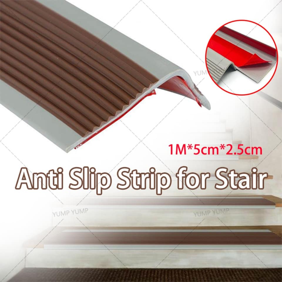 1M Non-Slip Anti Stair Edge Protector PVC Rubber Stair Treads Self ...