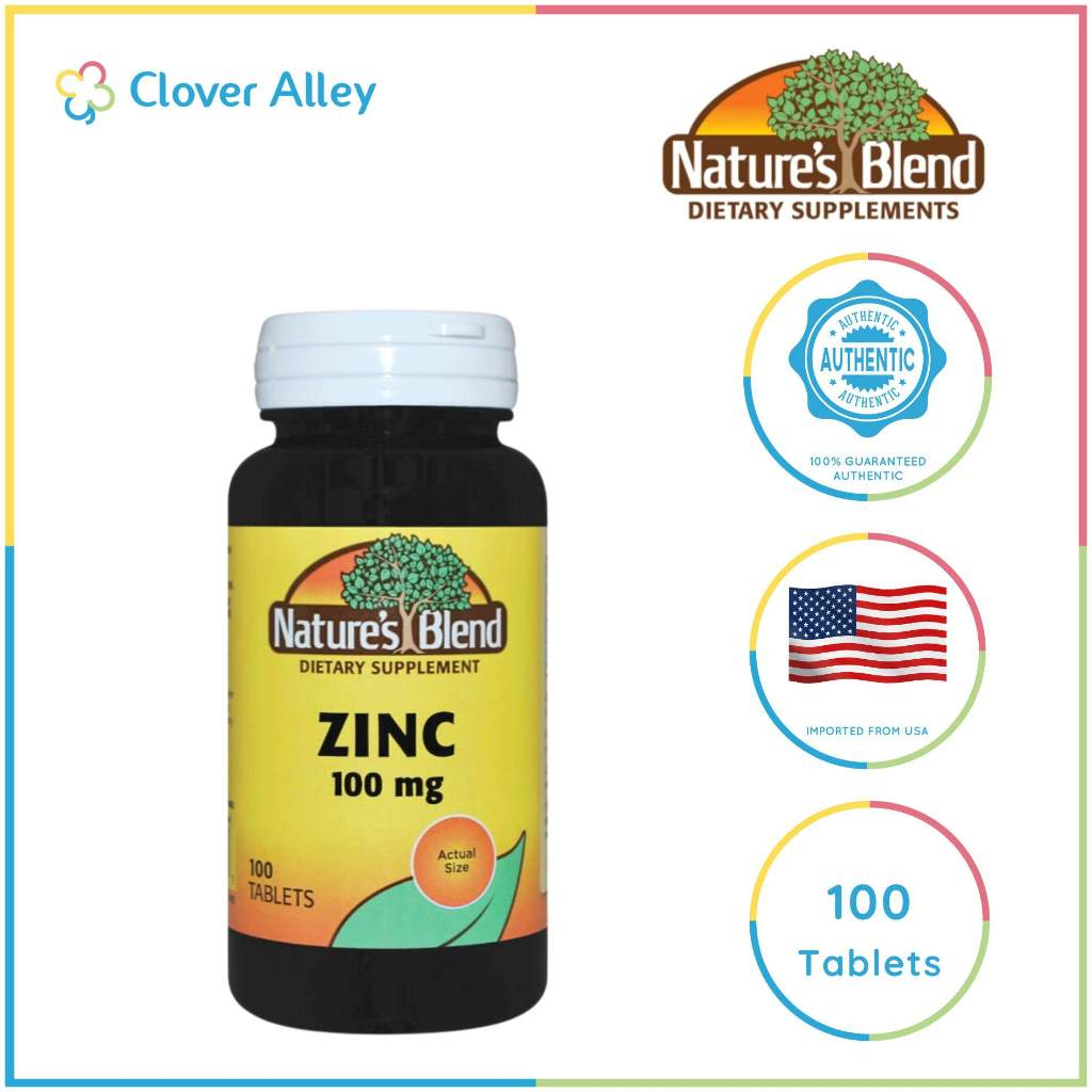 Nature's Blend Zinc Gluconate, 100mg, 100 tablets (09/2025 expiry