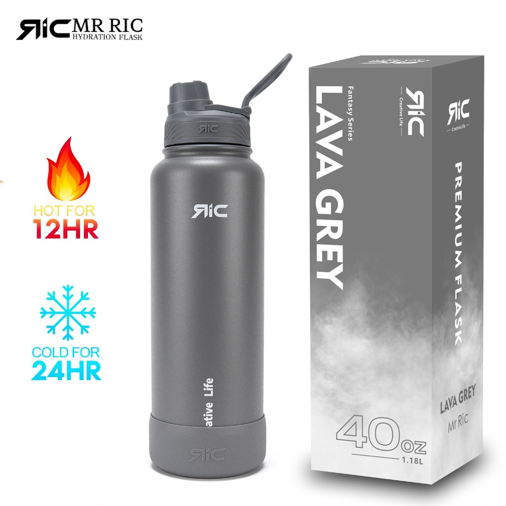 Mr Ric Hydration Flask w/ Free Silicone Boot Insulation Stainless Steel ...