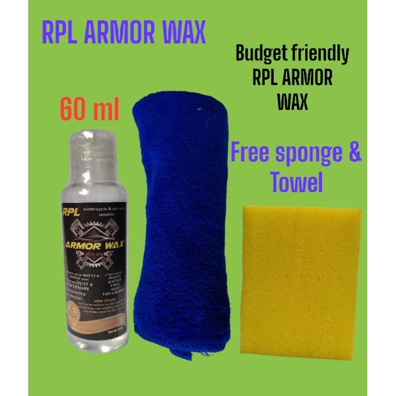 RPL ARMOR WAX 60 ML with sponge and towel | Shopee Philippines