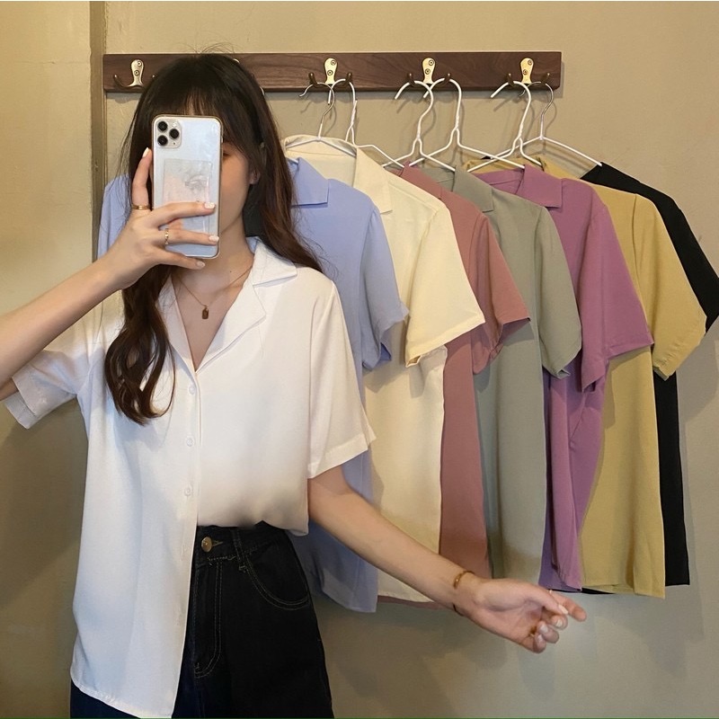 Women Summer Vintage Turn Down Collar 100 Cotton Blouse main image 1