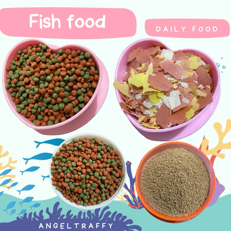 Fish food 60-70g (Floating pellets, Flakes, sinking pellets) for ...