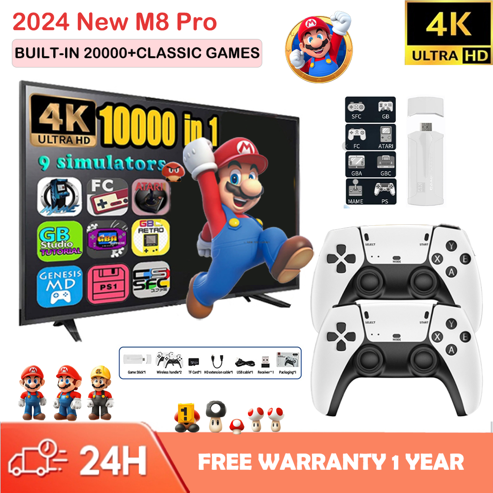 M8 Pro Classic Tv Game Console Set 2 Controllers & Stick Retro-Games ...