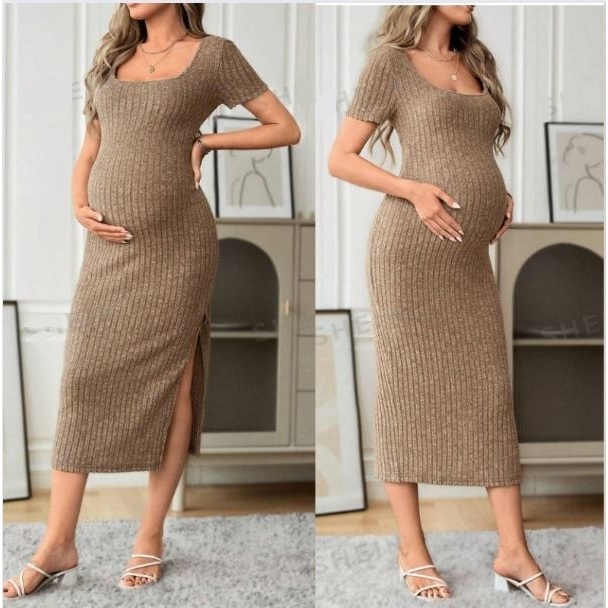 maternity dress shopee Custom Maternity Photoshoot Dress Oversized Puff Sleeve Pretty Maxi Pregnancy Dress for Women YW250065 main image 0