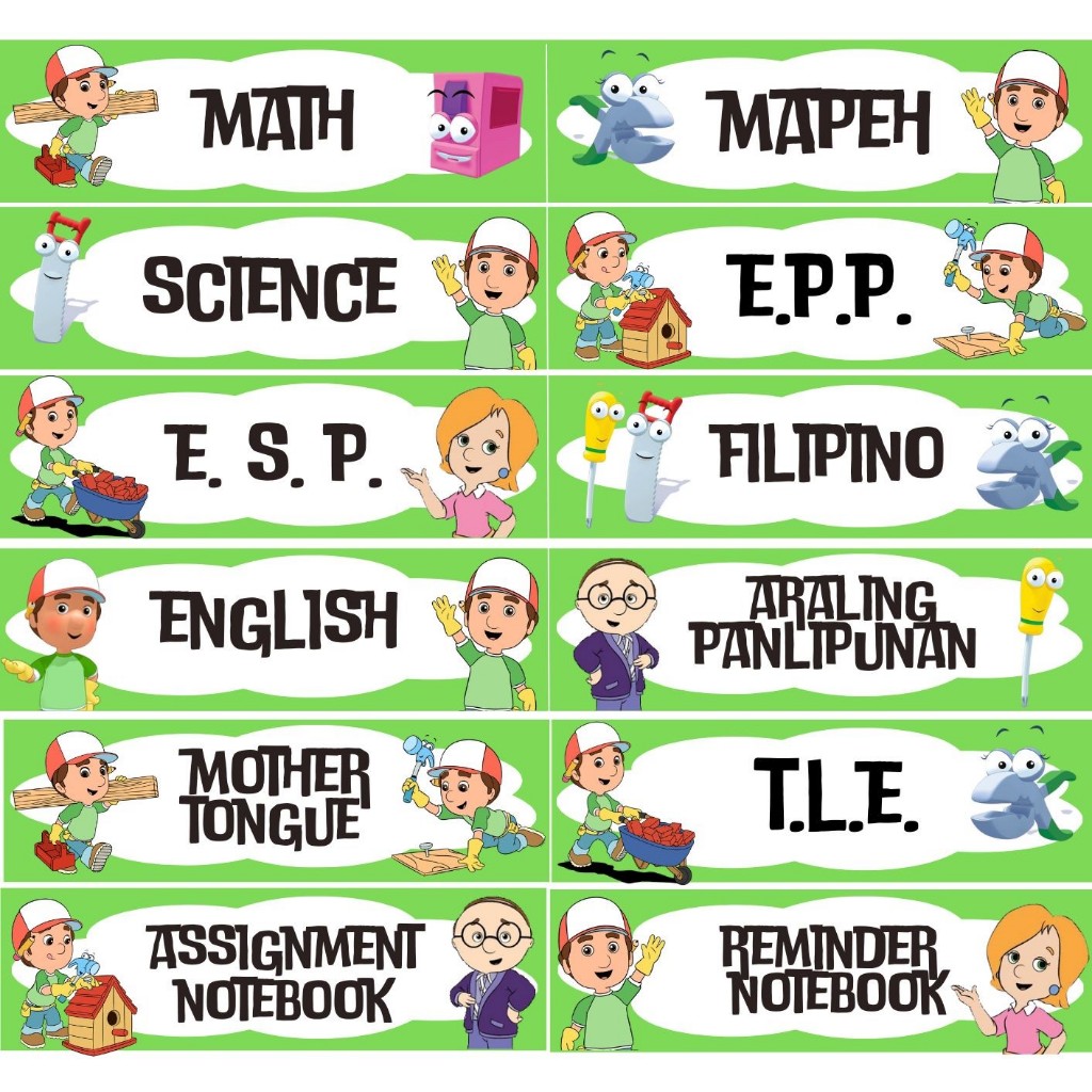SUBJECT LABEL AND NAME LABEL STICKER FOR NOTEBOOK AND BOOKS | Shopee ...