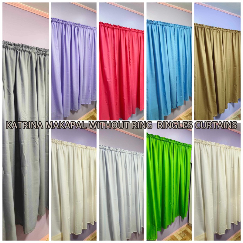 Katrina Grommet Makapal Without ring Ringles Curtains | Shopee Philippines