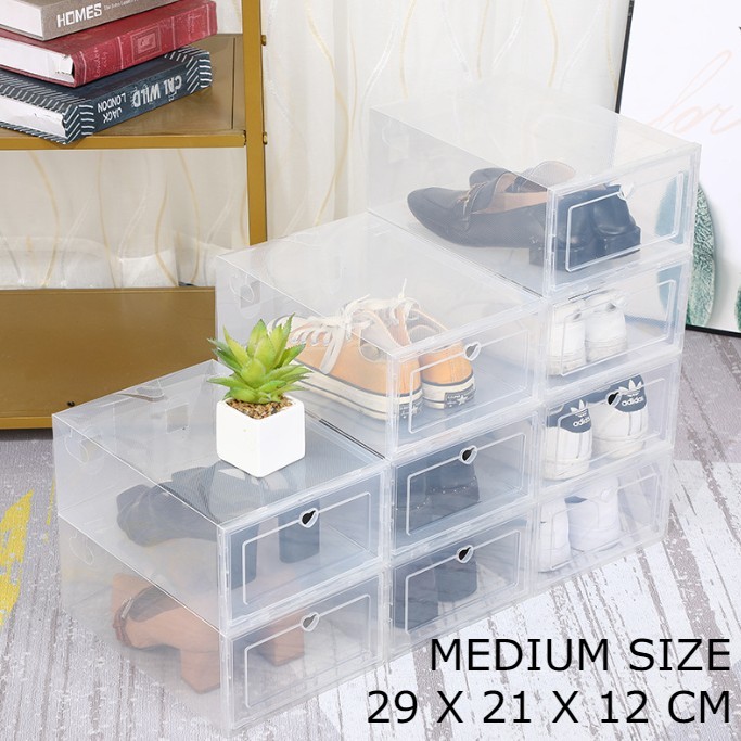 COD ShoeBox Transparent Shoe Box Shoe Rack Plastic Shoes Storage Korea ...