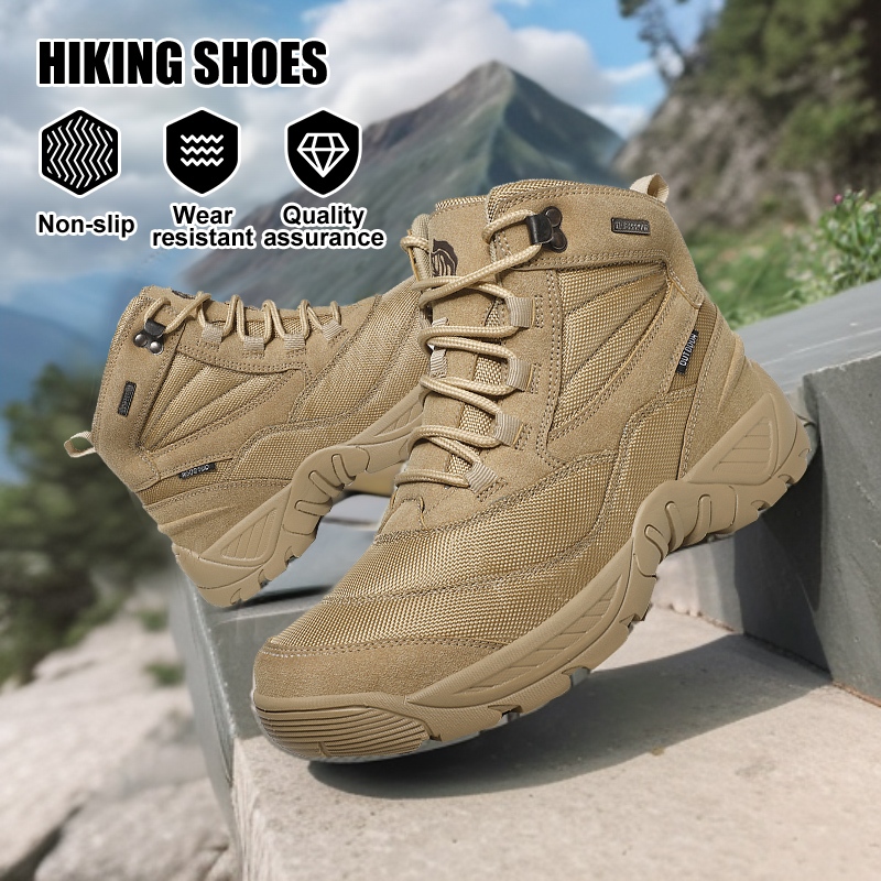 COD Men's Low cut Work Boots Outdoor Durable Fashion Boots Waterproof