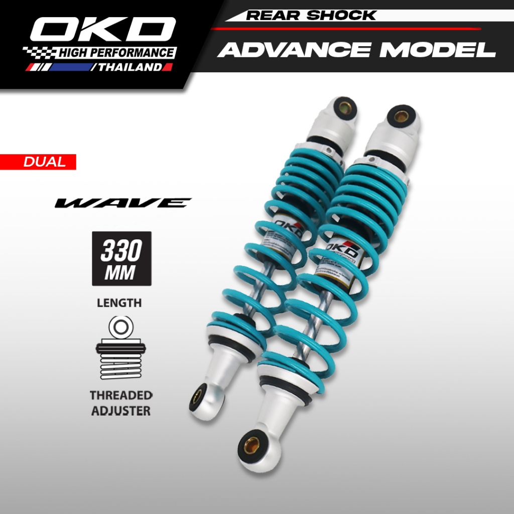 OKD Advance Model Dual Rear Shock for Honda Wave 330mm | Shopee Philippines