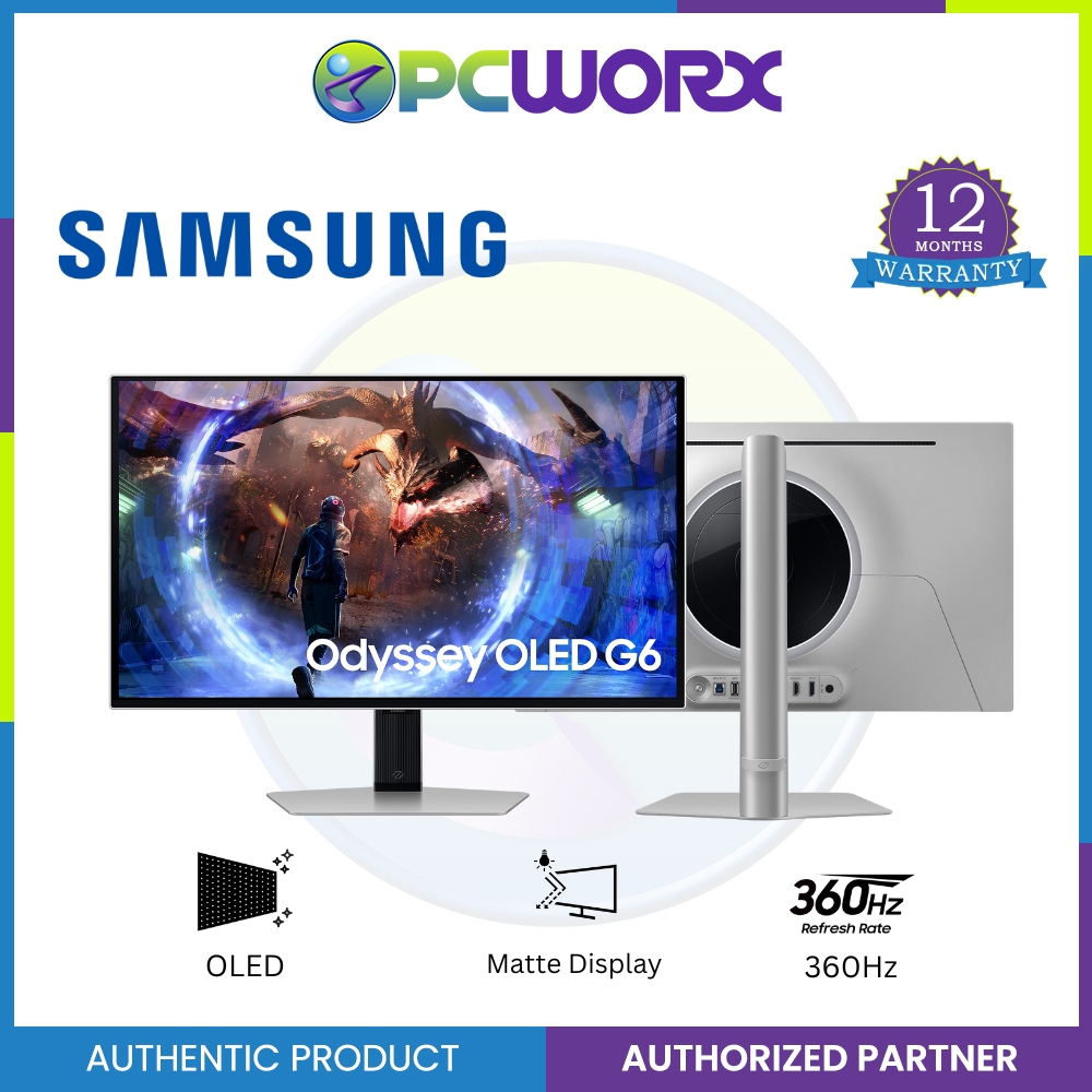 Samsung Odyssey OLED G6 G60SD QHD 360Hz Gaming Monitor (LS27DG602SEXXP ...