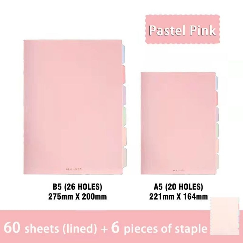 Oumi A5 B5 Macarone Color Binder Notebook Refillable Notebooks Notepads ...