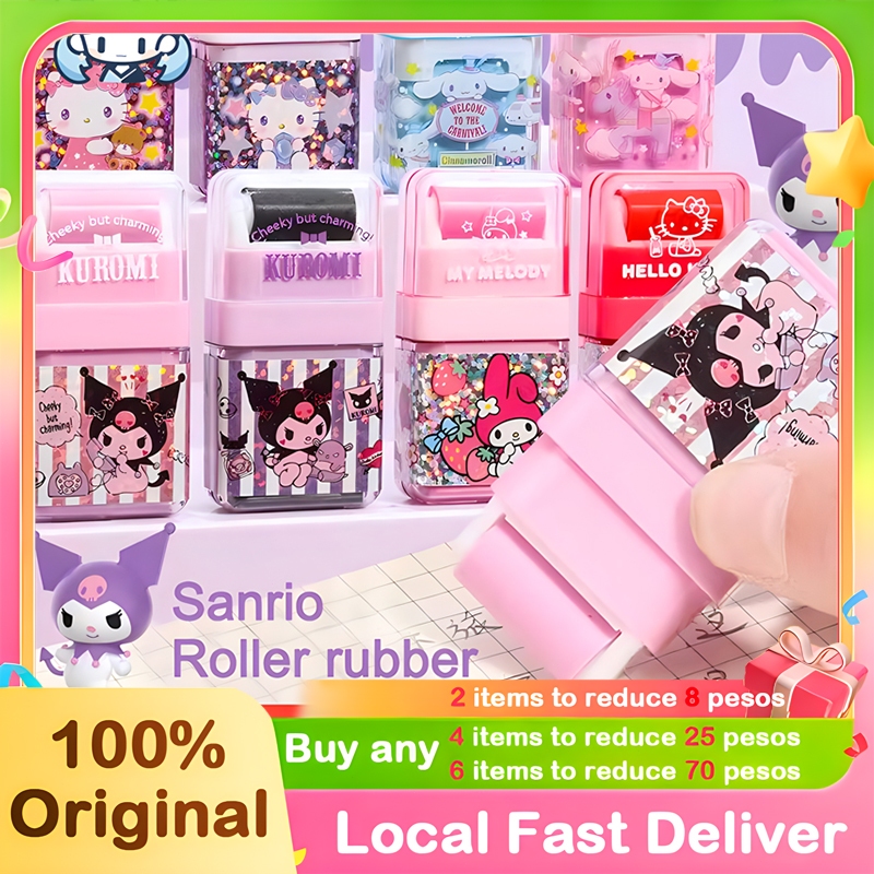 Sanrio Pencil Eraser Kuromi Cartoon Cute with Roller Clean Eraser for ...
