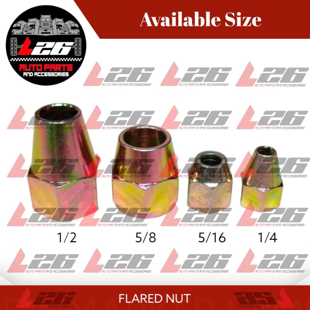 UNIVERSAL FLARED NUT SIZES AVAILABLE LONG NUT TYPE 1/4