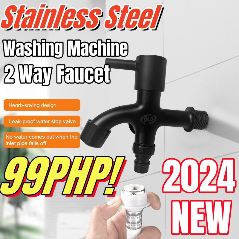 Sus304 Black 2 Way Faucet Function Shower Washer Bibcock Wall Mounted 