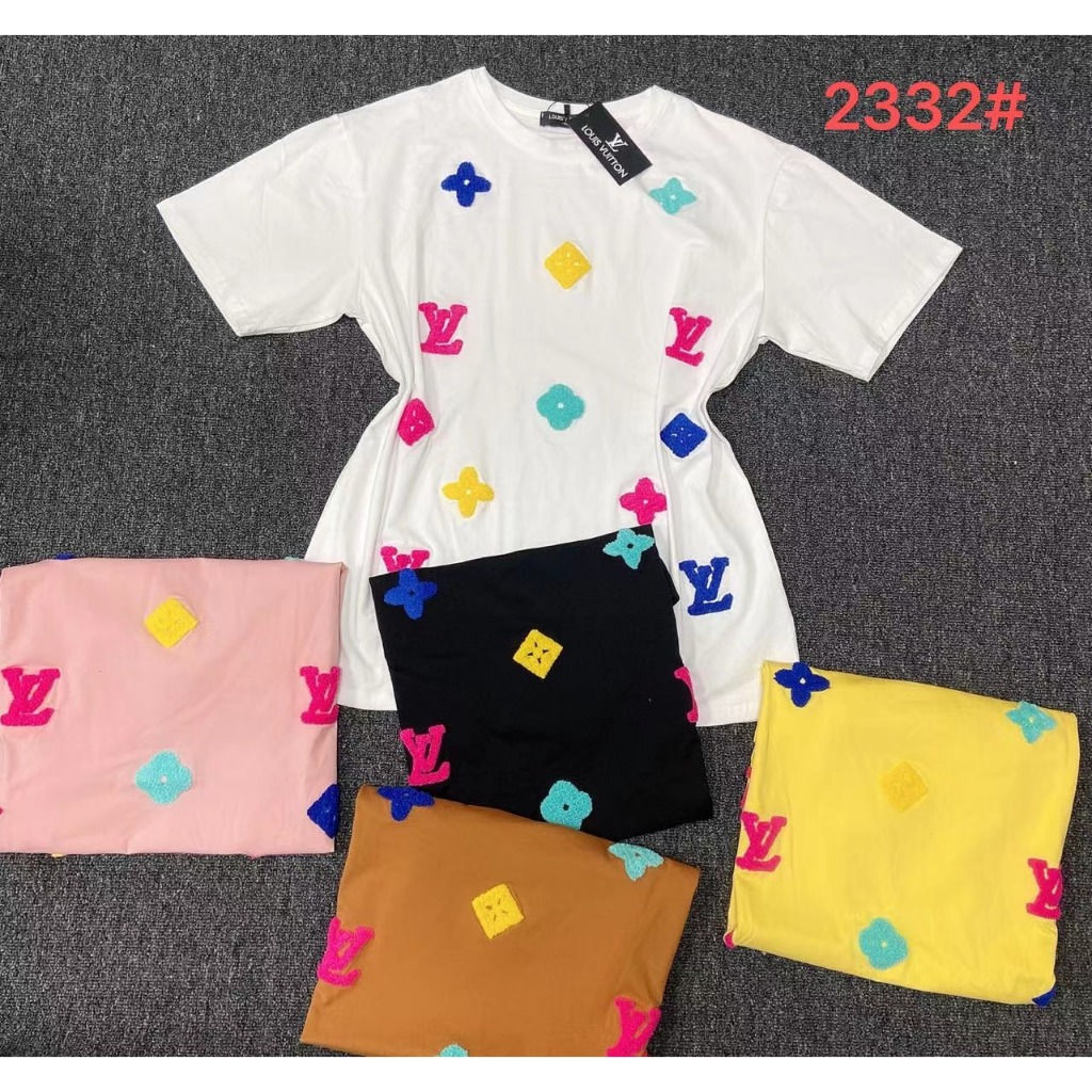 European Summer casual fashion round neck Embroidered cotton Top