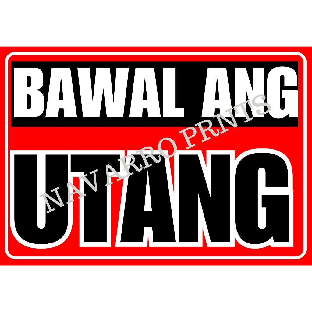 LAMINATED SIGNAGE BAWAL UTANG A4 | Shopee Philippines