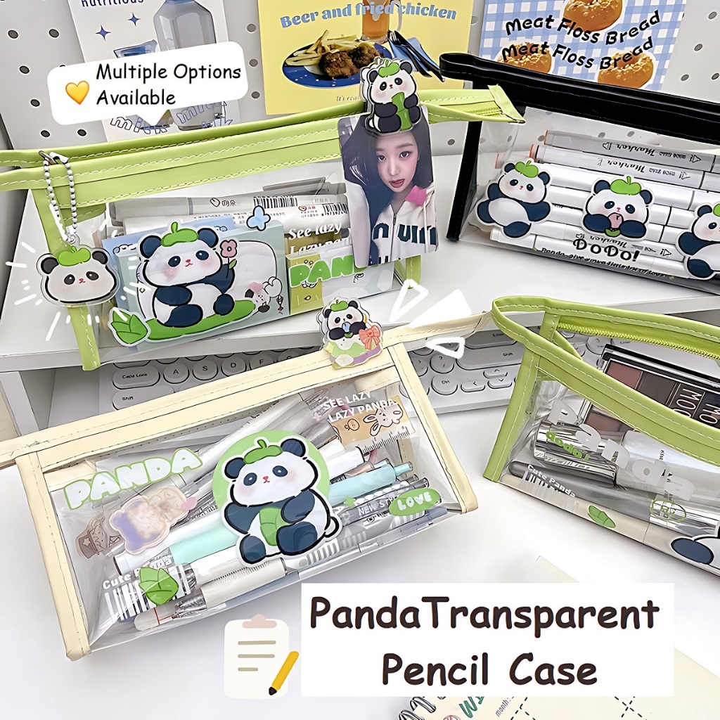 DoDo Panda PVC Transparent Large Capacity Waterproof Pencil Holder and ...