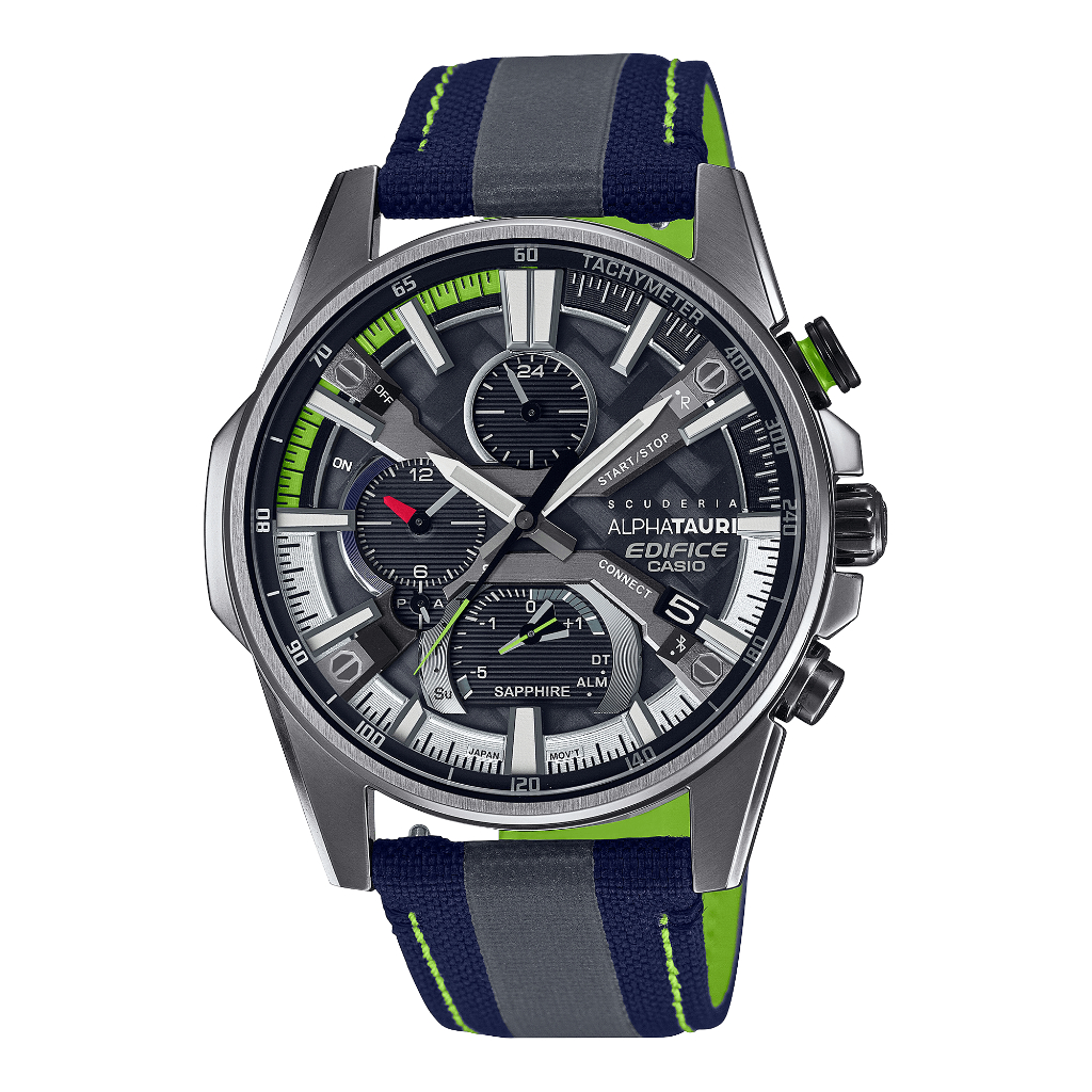 Casio Edifice EQB 1200AT 1ADR Scuderia AlphaTauri Leather Cloth Strap Bluetooth Solar Watch Shopee Philippines