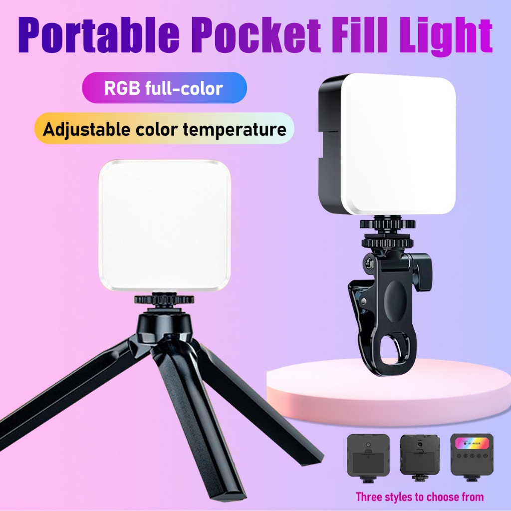 Pocket LED Selfie Light Video Light Rechargeable RGB/3Colors/White ...