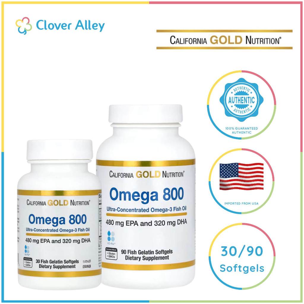 California Gold Nutrition Omega 800 Ultra-Concentrated, 30/90pcs (12/ ...
