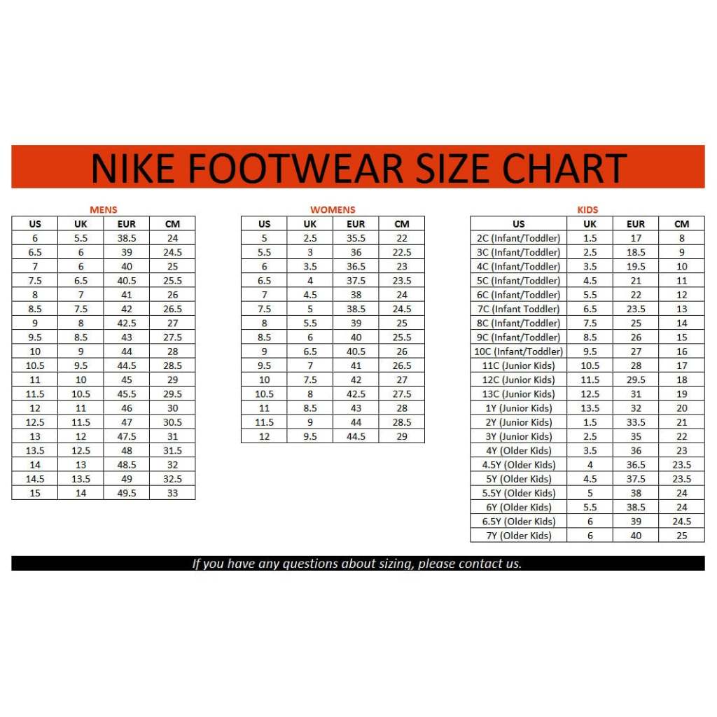 Size burley guide nike kids