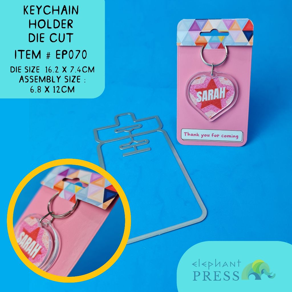 (READY STOCK) *EP070* KEYCHAIN HOLDER BACKING METAL DIE CUT ELEPHANT ...