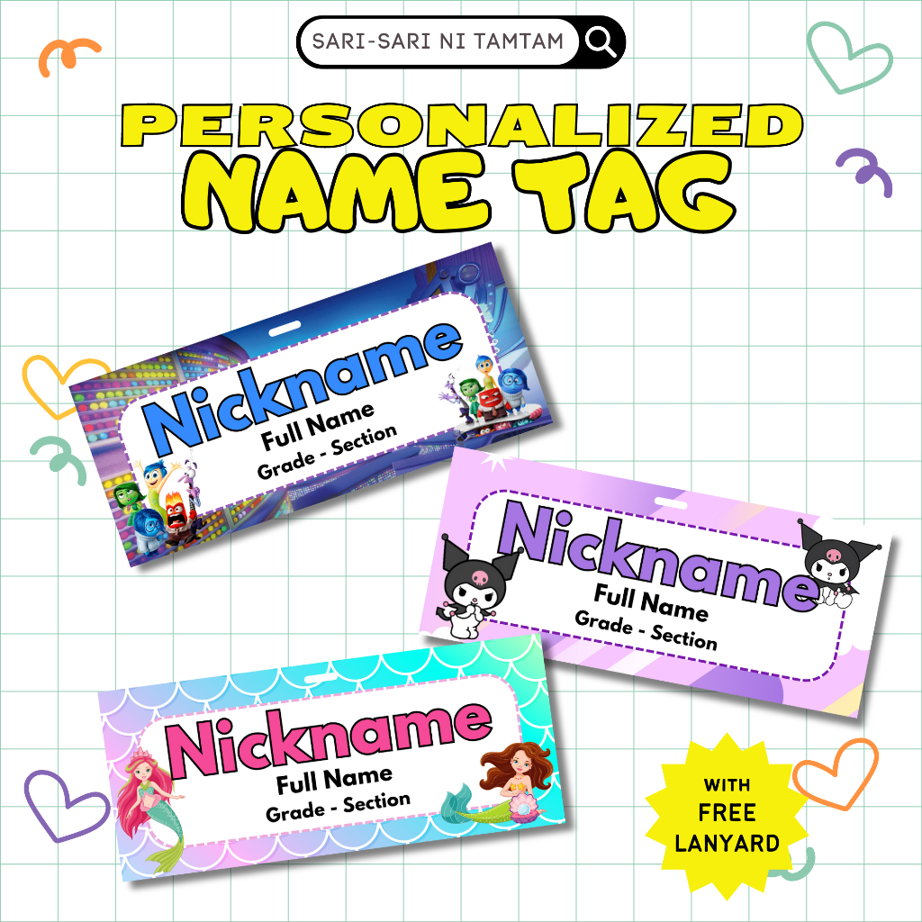 Personalized Laminated / PVC Name Tag | Back to School | Shopee Philippines