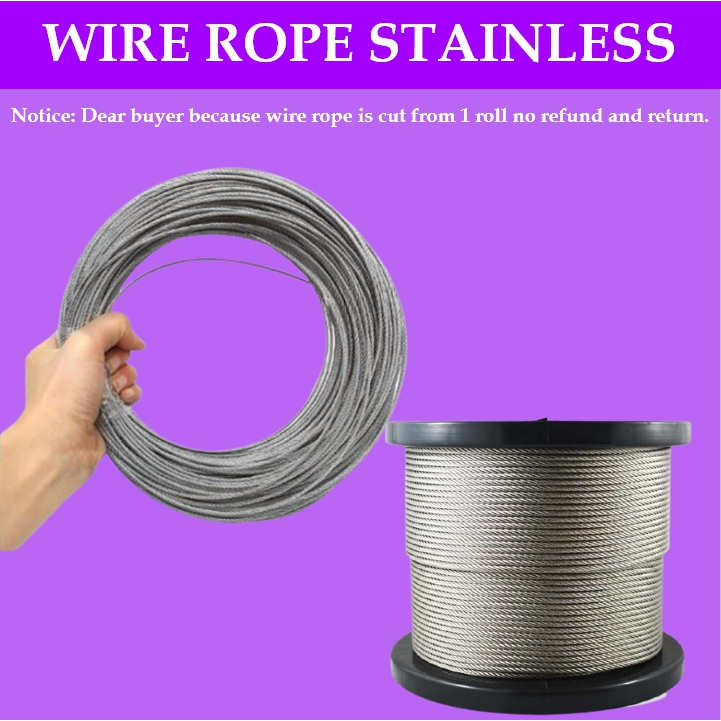 Mago 50-100 Meters 304 Stainless Steel Wire Rope Lifting Cable Steel ...