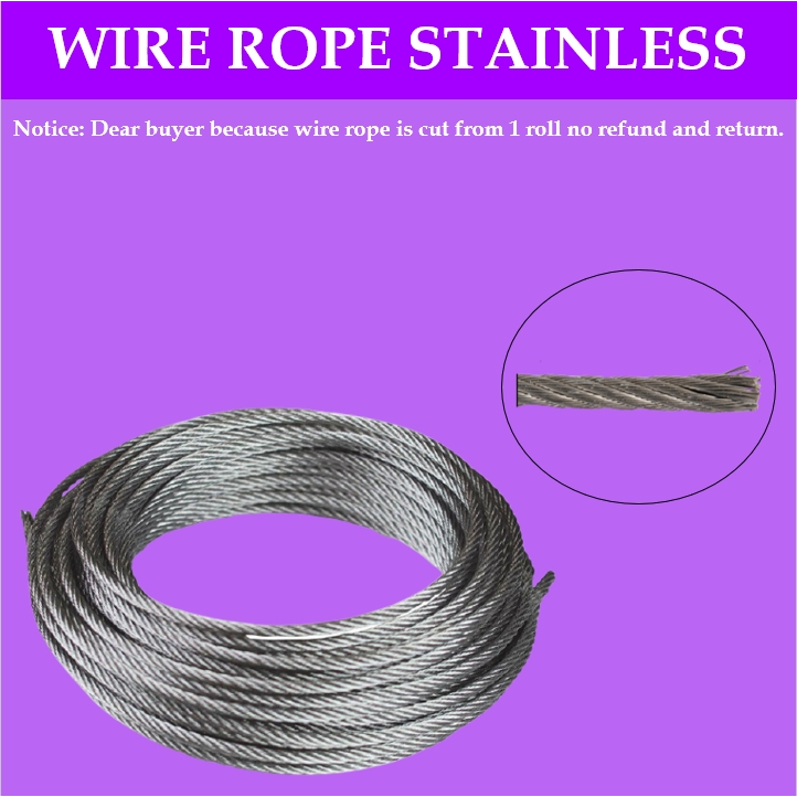 Mago 50-100 Meters 304 Stainless Steel Wire Rope Lifting Cable Steel ...