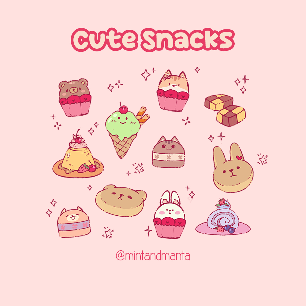 Cute Snack Sticker Sheet l Kiss Cut Stickers | Journal Stickers ...